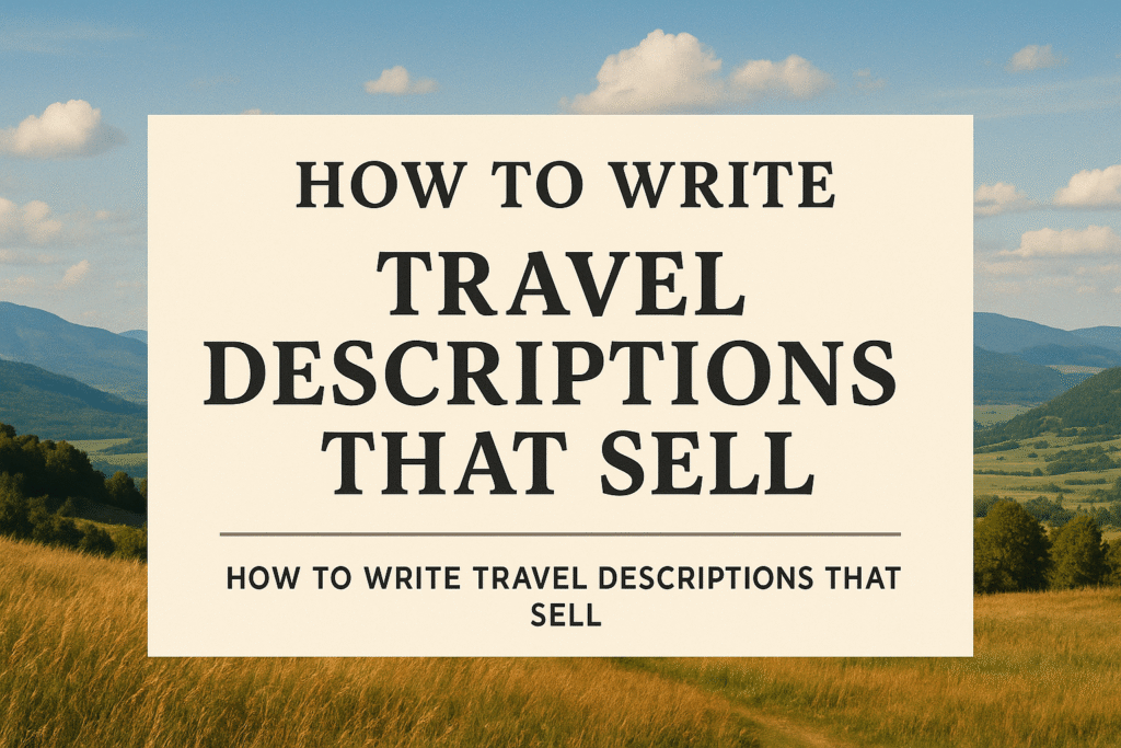 How to Write Travel Descriptions That Sell