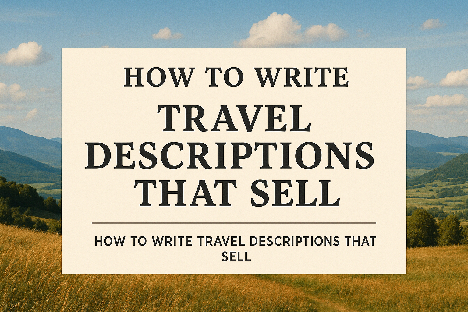 How to Write Travel Descriptions That Sell – 7 Tips That Convert in 2024