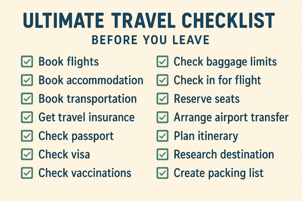 Ultimate Travel Checklist Before You Leave